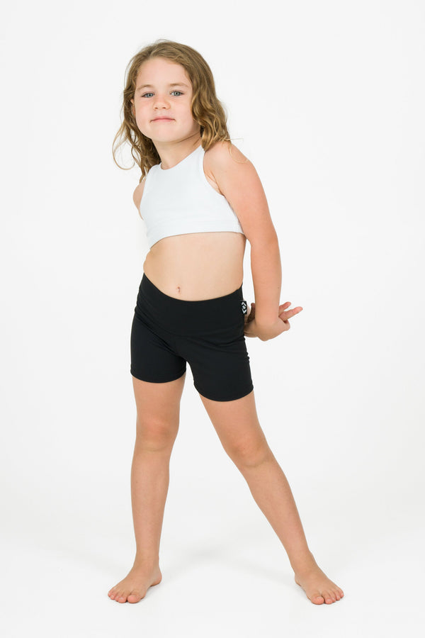 Black Body Contouring - Kids Booty Shorts-Activewear-Exoticathletica