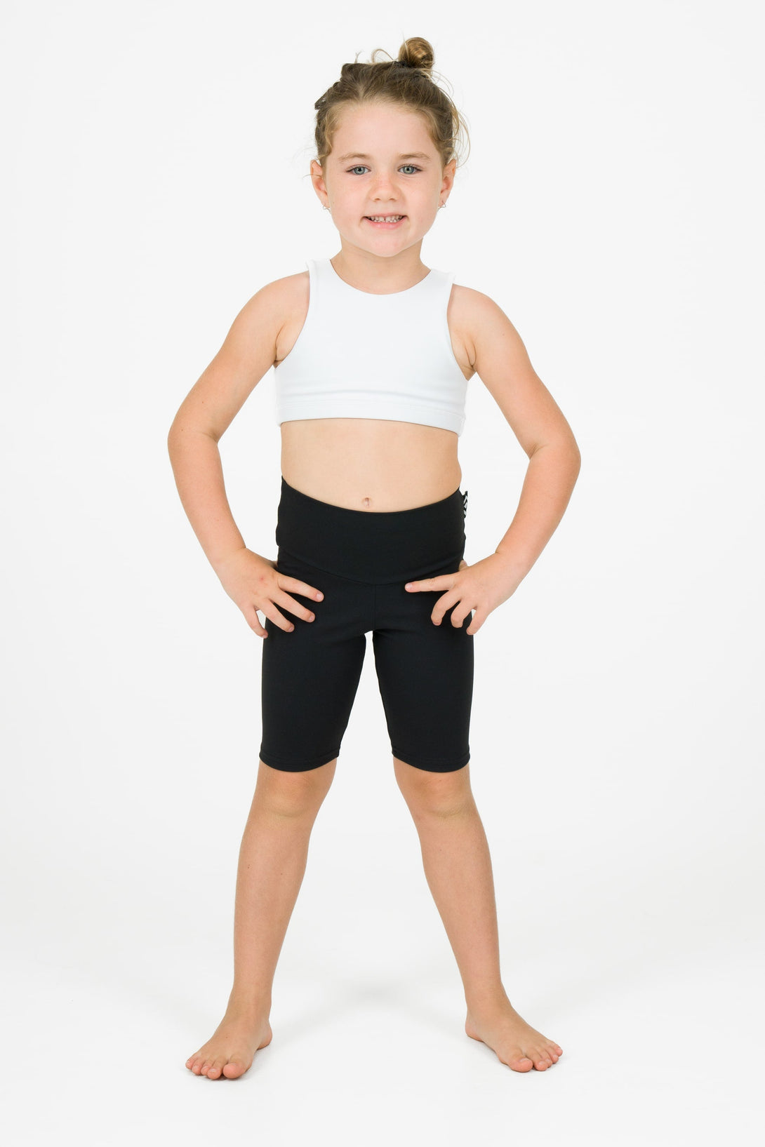 Black Body Contouring - Kids Long Shorts-Activewear-Exoticathletica