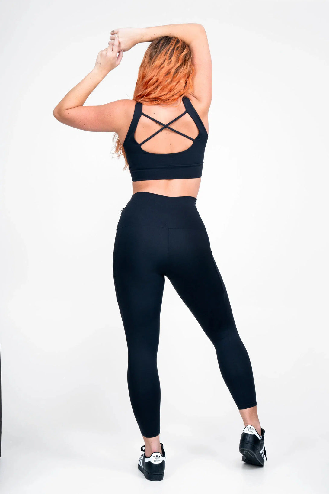 Black Body Contouring - Panel Pocket Extra High Waisted 7/8 Leggings-Activewear-Exoticathletica