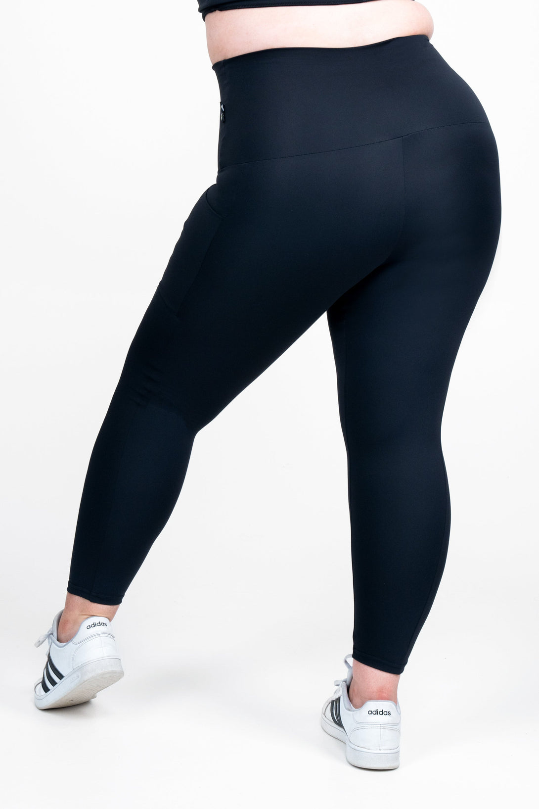 Black Body Contouring - Panel Pocket Extra High Waisted 7/8 Leggings-Activewear-Exoticathletica