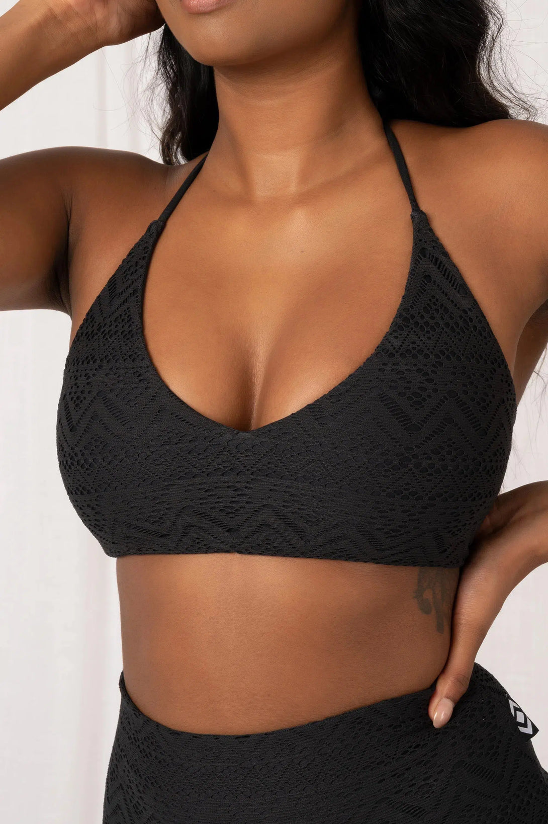 Black Bohemian Lace - Bralette Bikini Top-Activewear-Exoticathletica