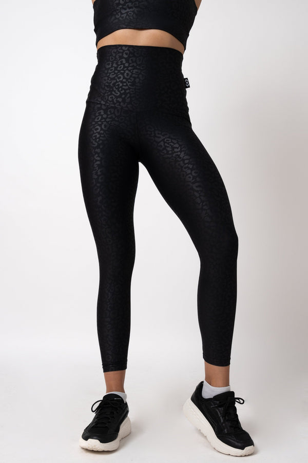 Black Exotic Touch Jag - Extra High Waisted 7/8 Leggings-Activewear-Exoticathletica