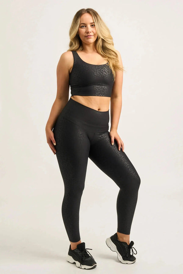 Black Exotic Touch Jag - High Waisted 7/8 Leggings-Activewear-Exoticathletica