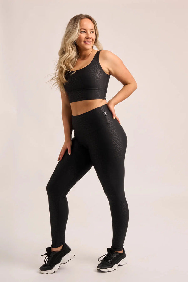 Black Exotic Touch Jag - High Waisted Leggings-Activewear-Exoticathletica