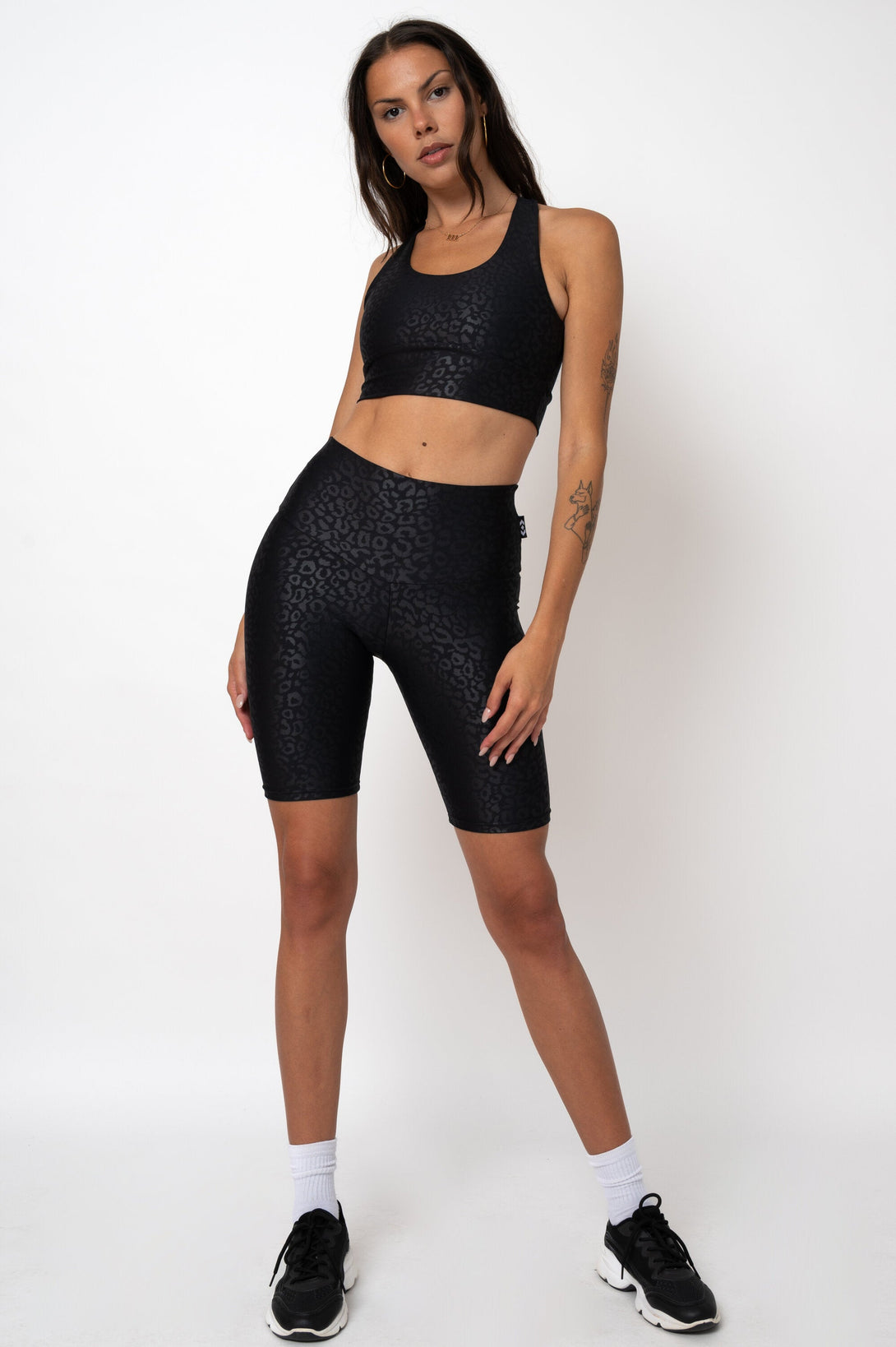 Black Exotic Touch Jag - High Waisted Long Shorts-Activewear-Exoticathletica