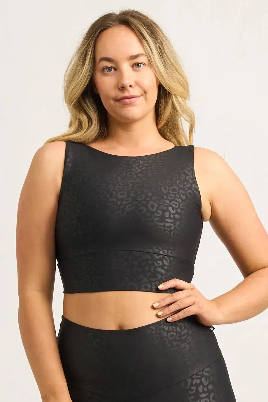 Black Exotic Touch Jag - Reversible Comfort Crop Top-30495315-Activewear-Exoticathletica