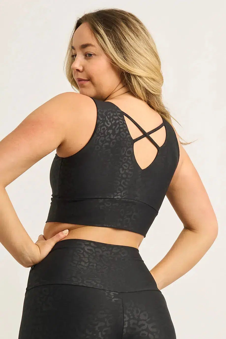 Black Exotic Touch Jag - Reversible Comfort Crop Top-Activewear-Exoticathletica