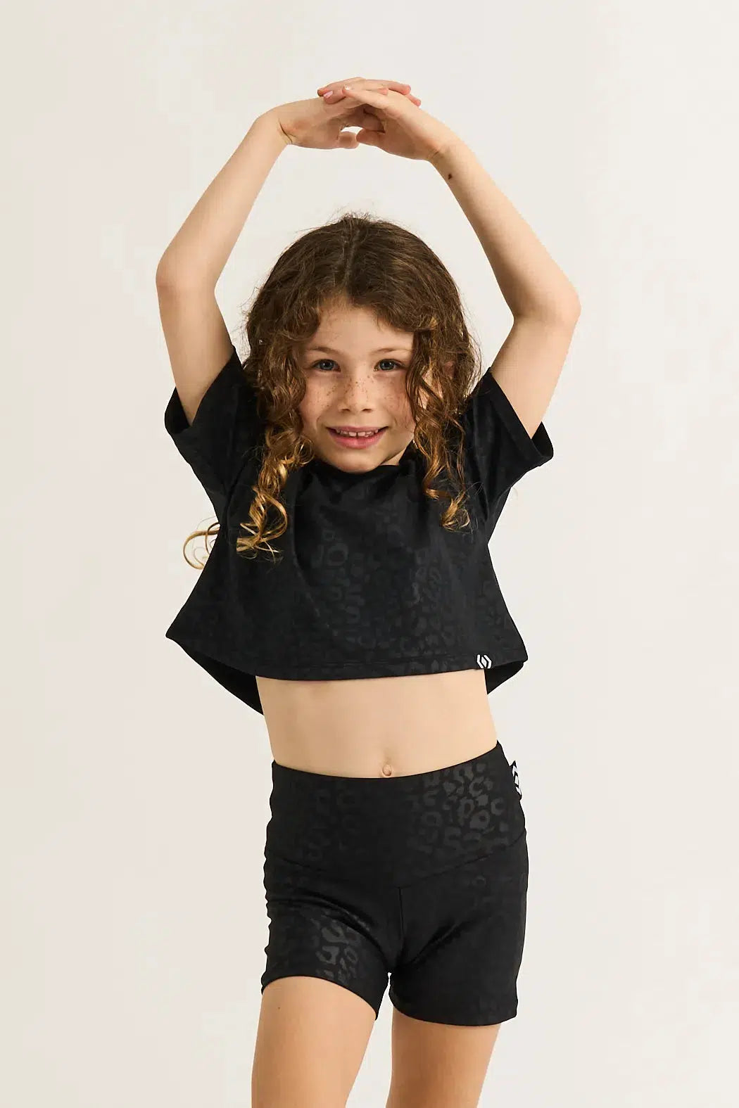 Black Exotic Touch Jag Soft To Touch - Kids Cropped Tee-Activewear-Exoticathletica