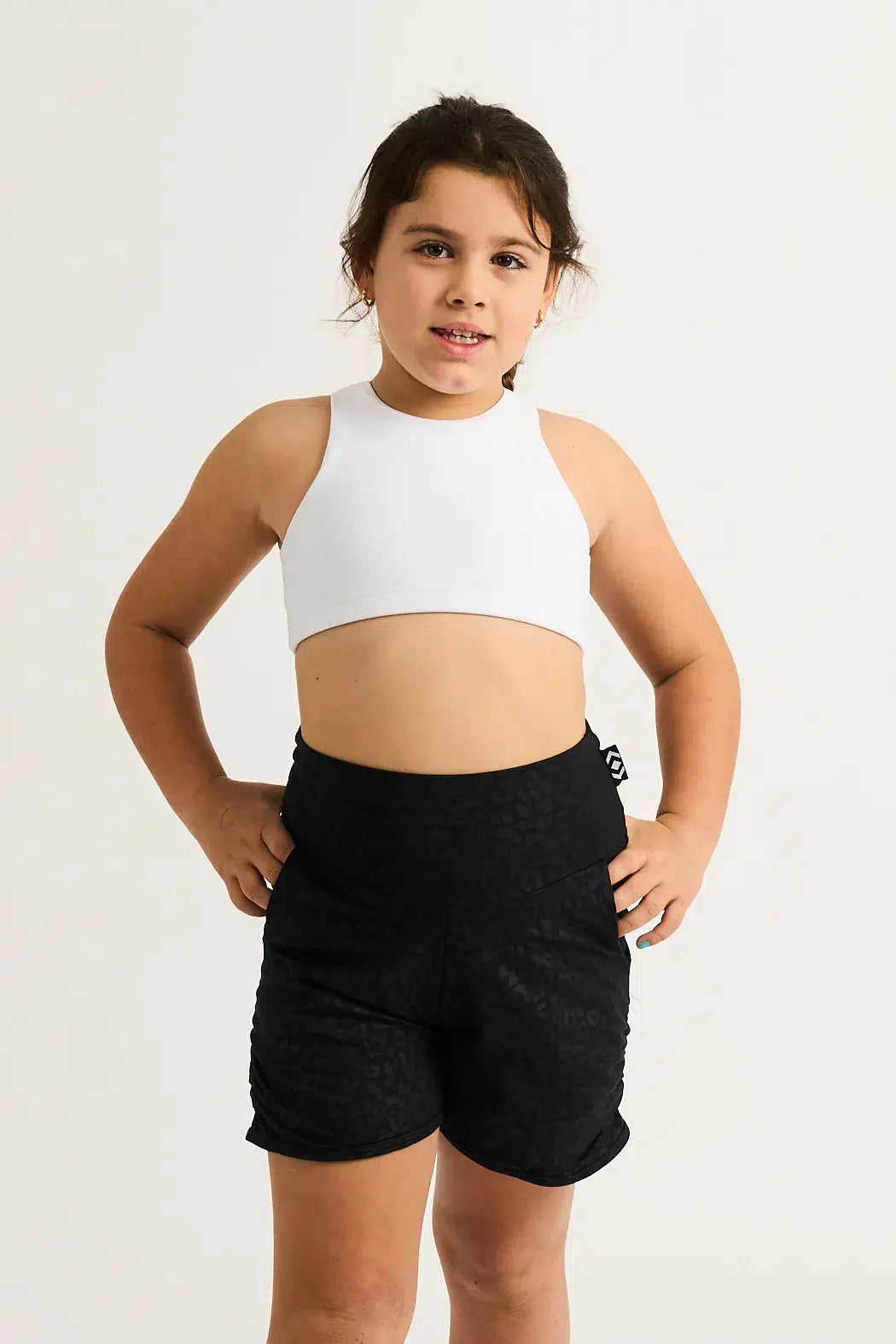 Black Exotic Touch Jag Soft To Touch - Kids Jogger Shorts-Activewear-Exoticathletica