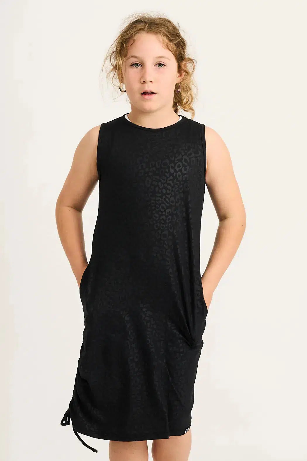 Black Exotic Touch Jag Soft To Touch - Kids Lazy Girl Dress Tank-Activewear-Exoticathletica