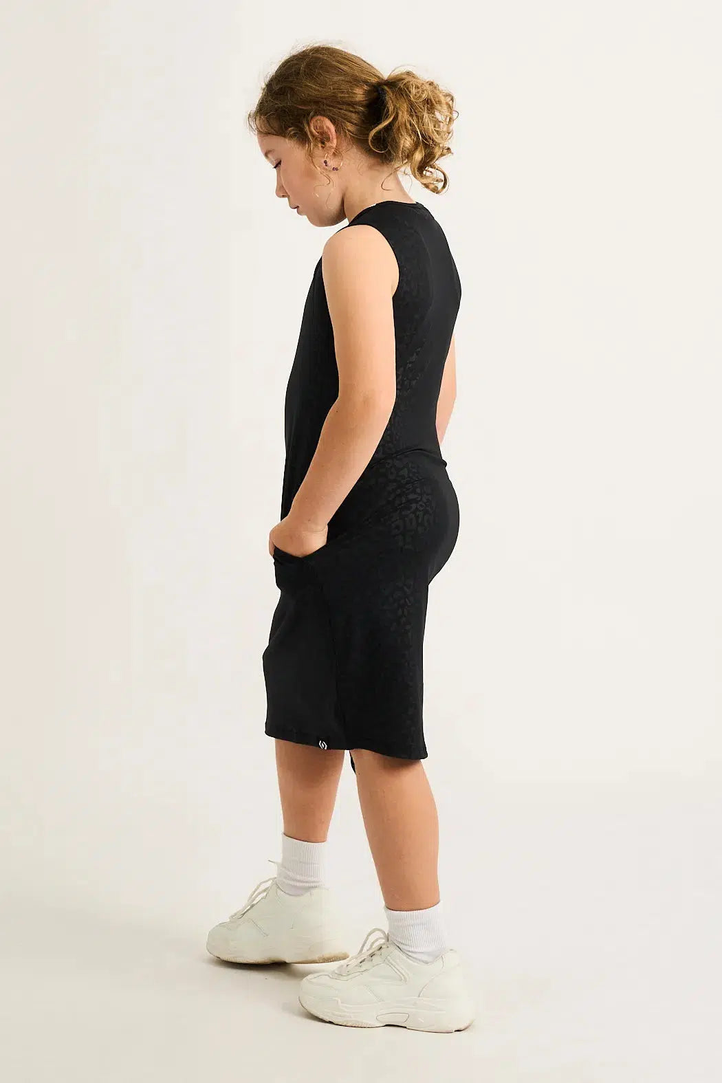 Black Exotic Touch Jag Soft To Touch - Kids Lazy Girl Dress Tank-Activewear-Exoticathletica