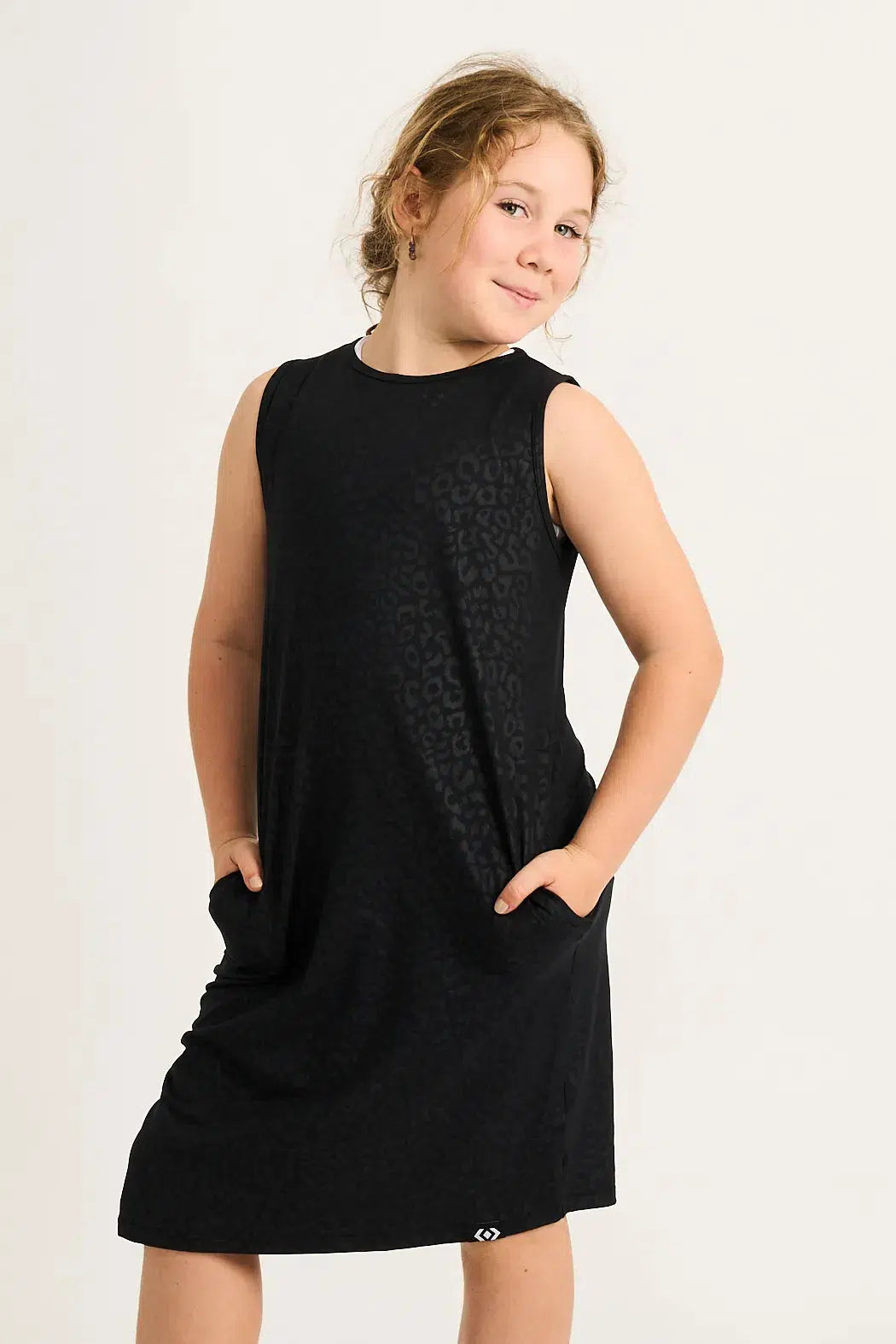 Black Exotic Touch Jag Soft To Touch - Kids Lazy Girl Dress Tank-Activewear-Exoticathletica