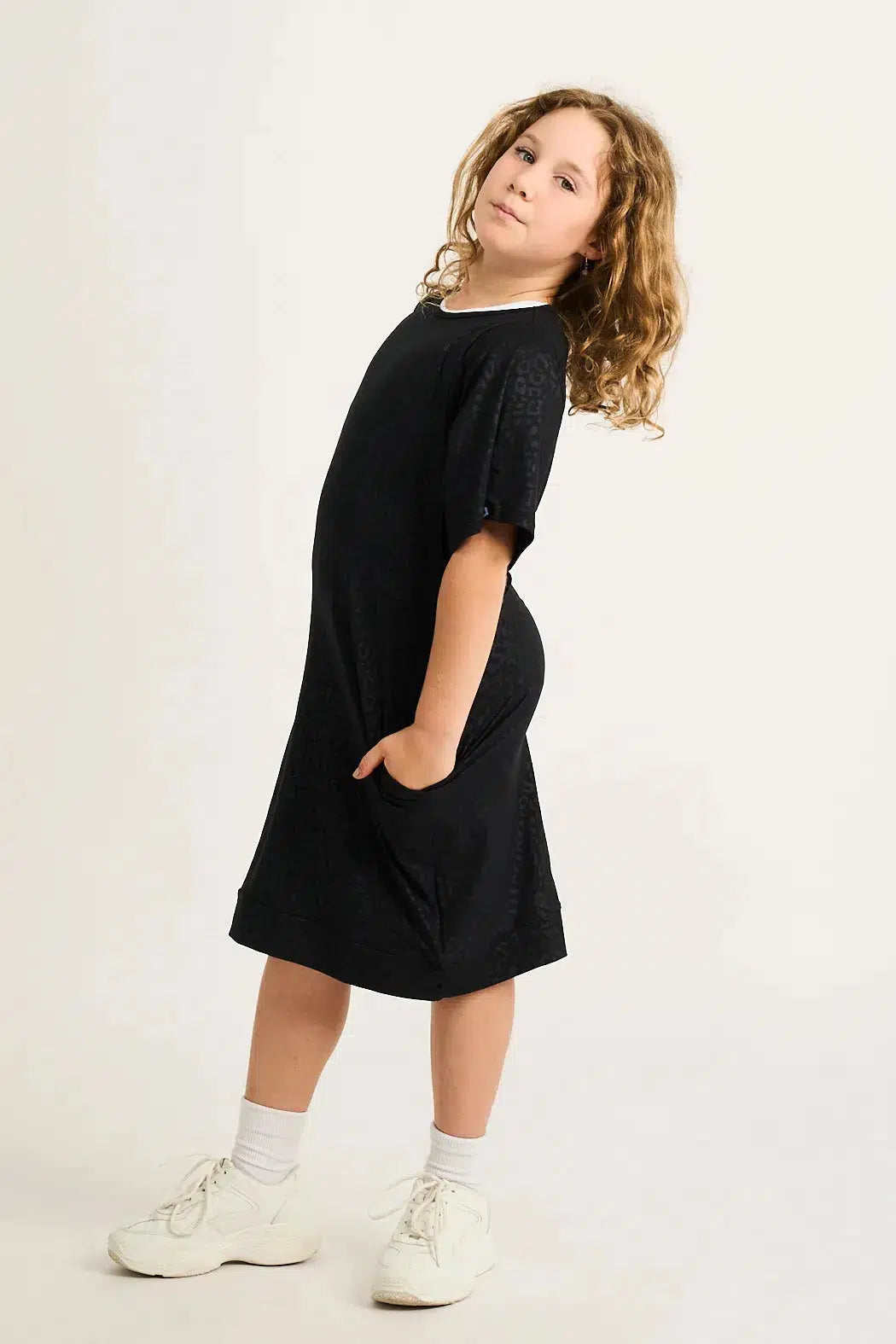 Black Exotic Touch Jag Soft To Touch - Kids Lazy Girl Dress Tee-9358328337829-Activewear-Exoticathletica