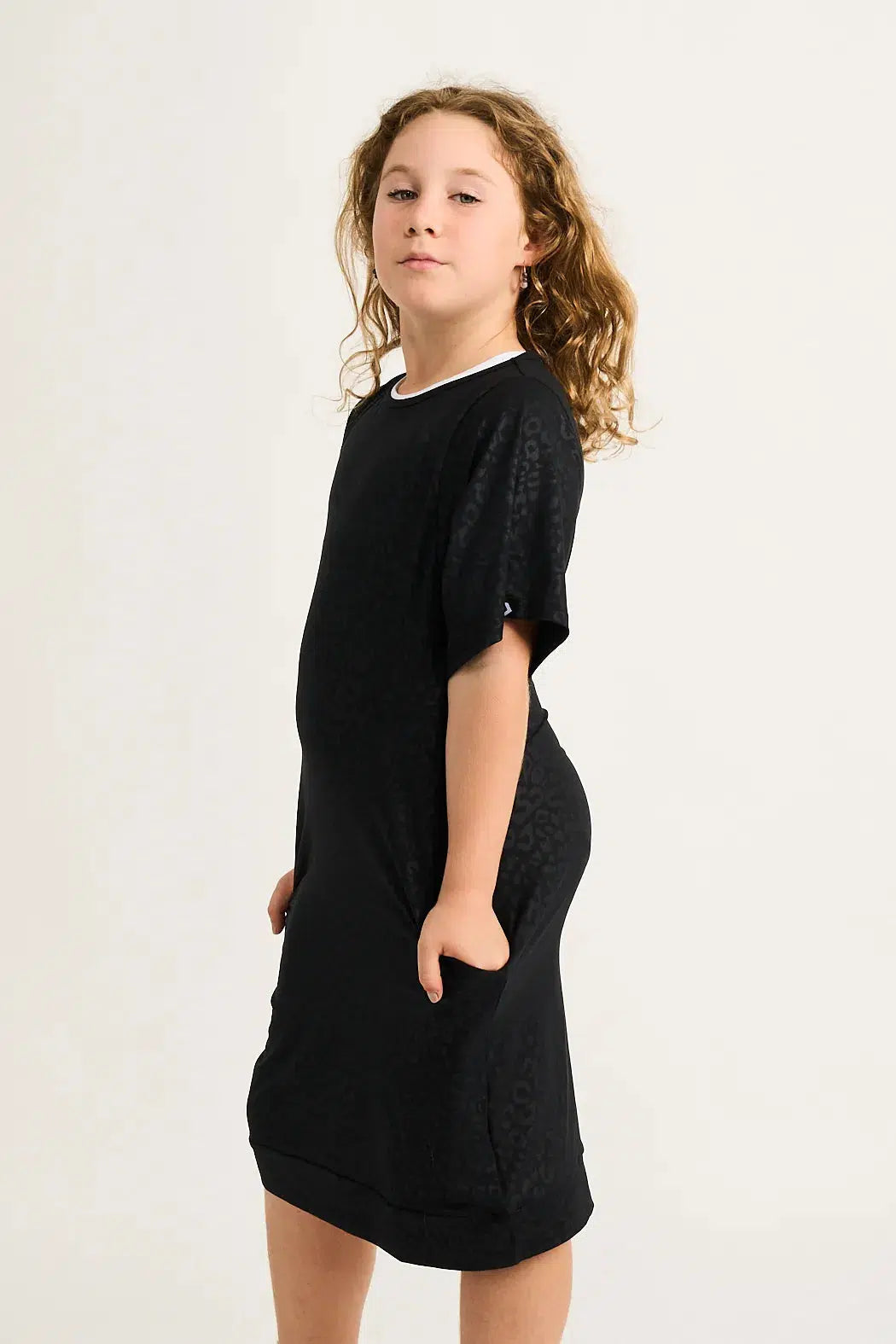 Black Exotic Touch Jag Soft To Touch - Kids Lazy Girl Dress Tee-Activewear-Exoticathletica