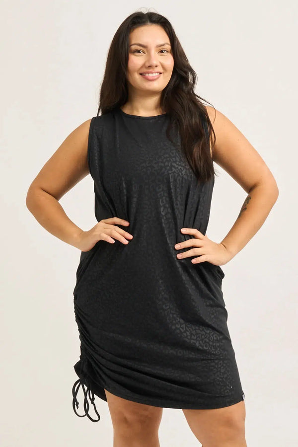 Black Exotic Touch Jag Soft To Touch - Lazy Girl Dress Tank-Activewear-Exoticathletica