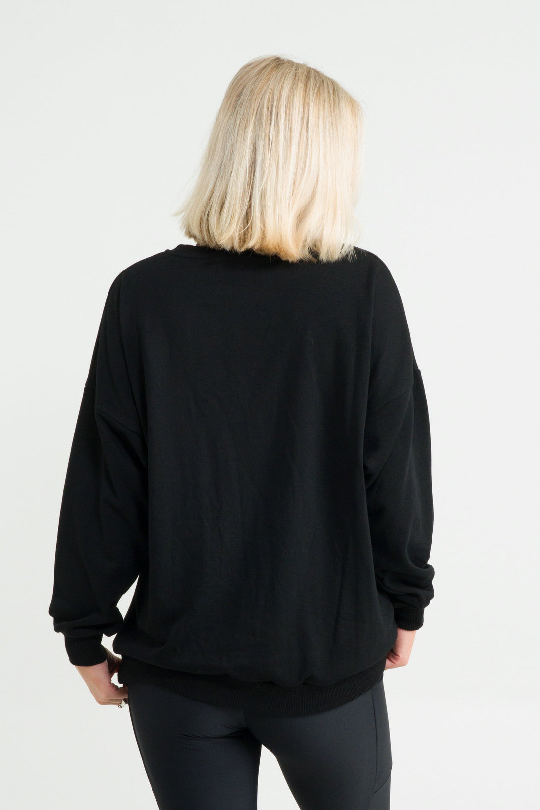 Black French Terry - Oversized Sweater-Activewear-Exoticathletica
