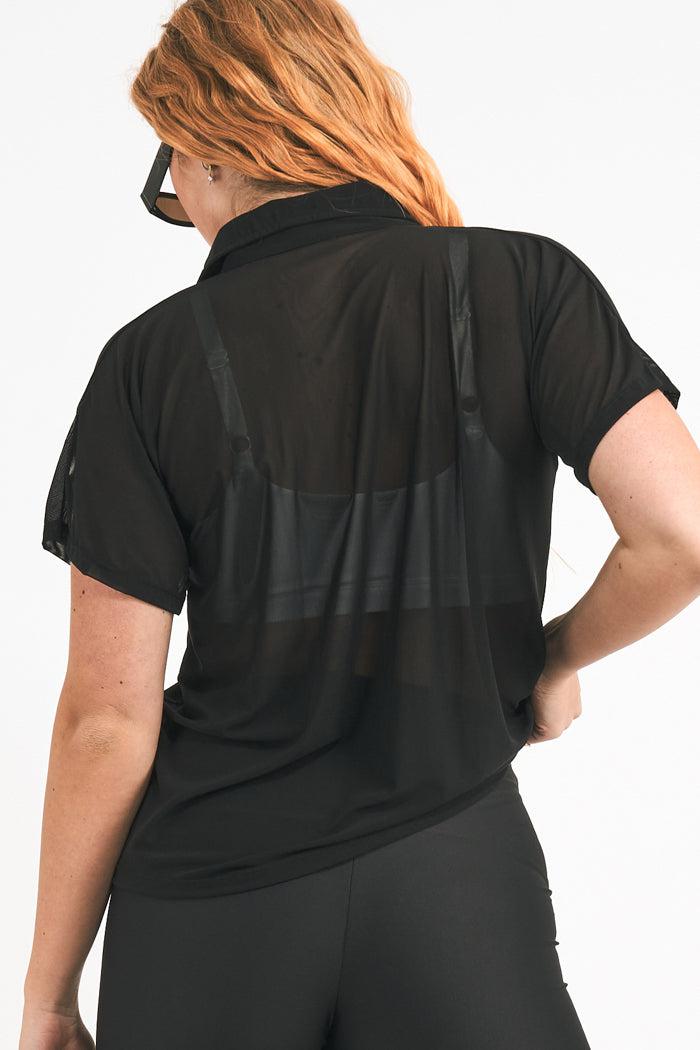 Black Net - Button Up Tee-Activewear-Exoticathletica