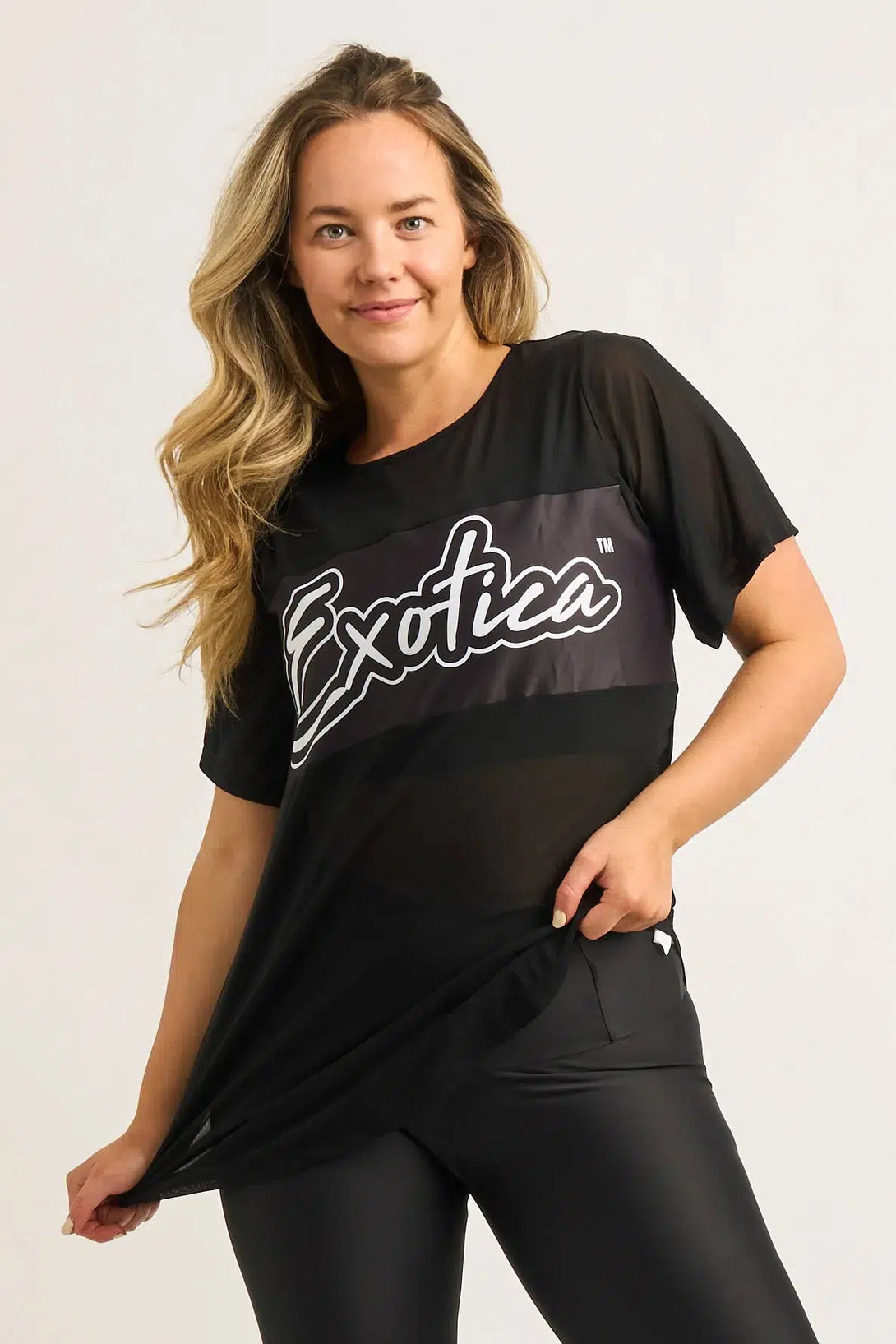 Black Net - Exotica Boyfriend Tee-Activewear-Exoticathletica