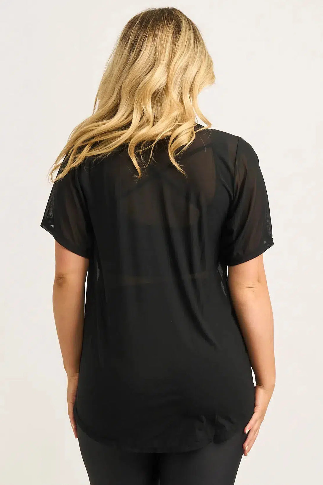 Black Net - Plain Boyfriend Tee-Activewear-Exoticathletica