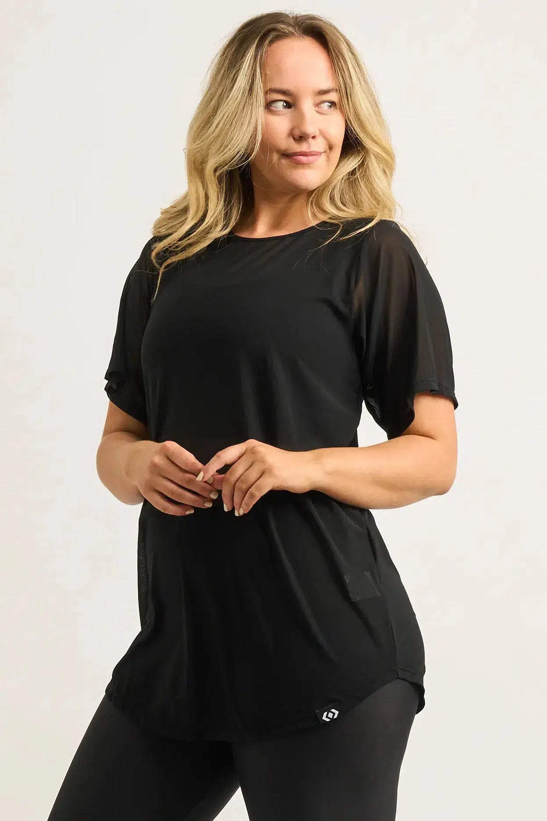 Black Net - Plain Boyfriend Tee-Activewear-Exoticathletica