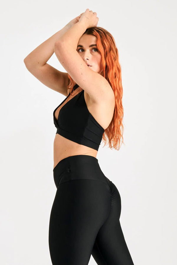 Black Performance - Booty Scrunch High Waisted Capri Leggings-Activewear-Exoticathletica