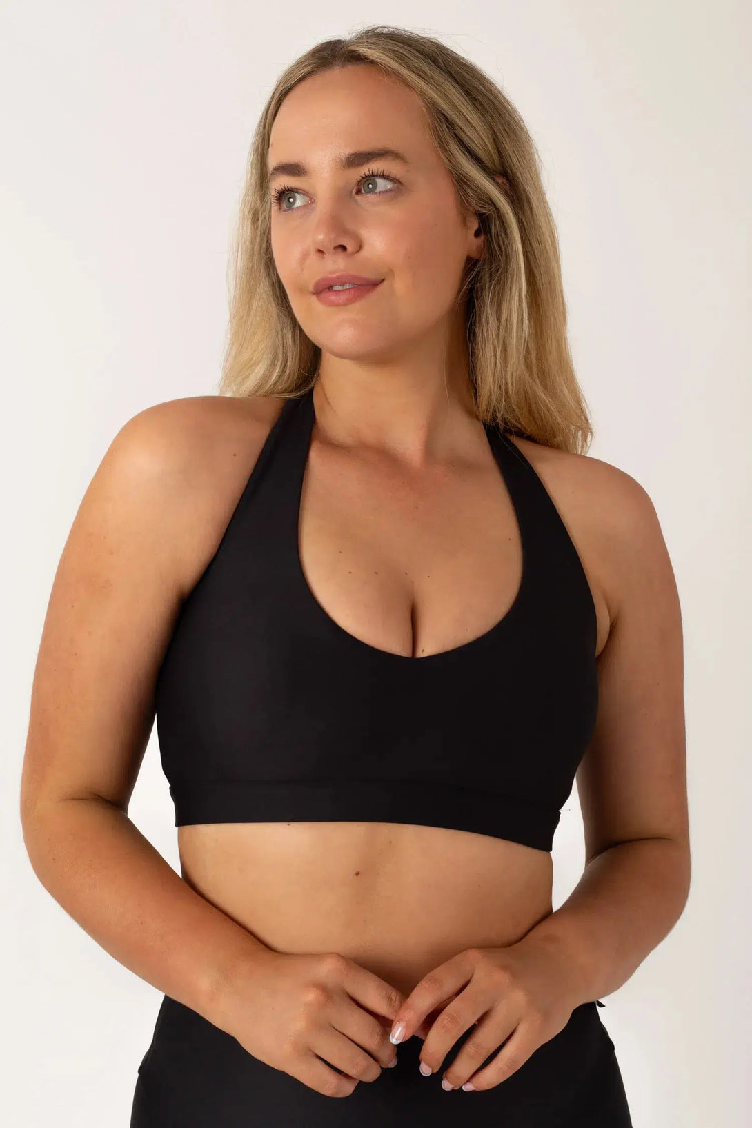 Black Performance - Deep V Crop-Activewear-Exoticathletica