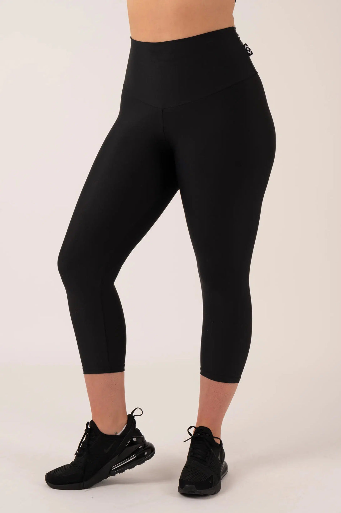 Black Performance - Double Booty Scrunch High Waisted Capri Leggings-Activewear-Exoticathletica