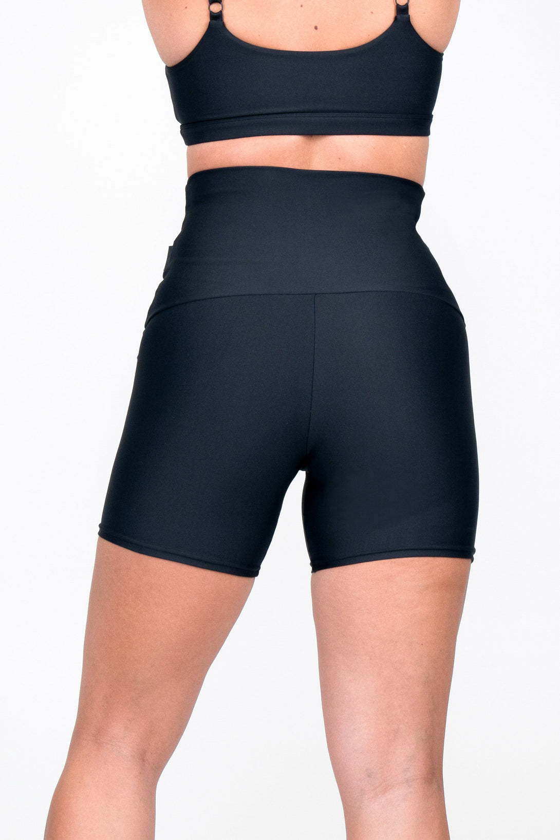 Black Performance - Extra High Waisted Booty Shorts-Activewear-Exoticathletica