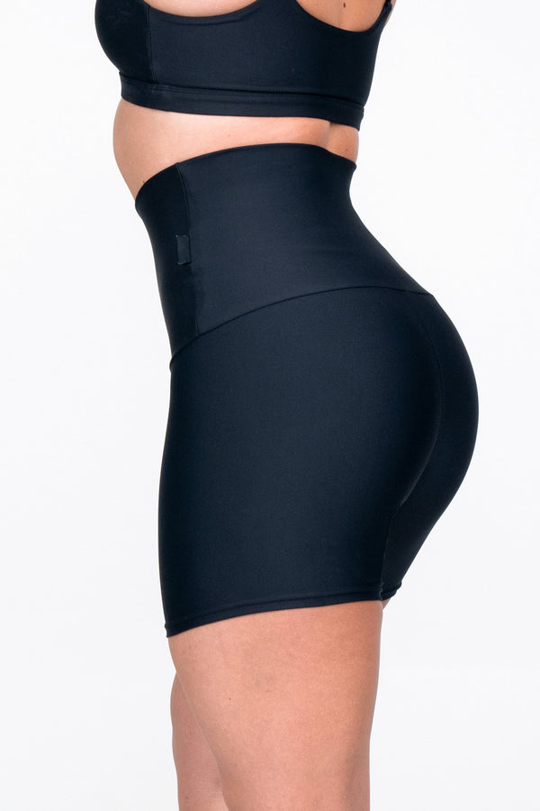 Black Performance - Extra High Waisted Booty Shorts-Activewear-Exoticathletica