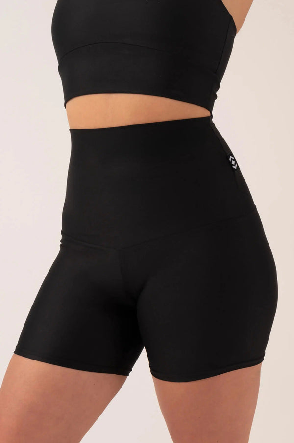 Black Performance - Extra High Waisted Booty Shorts-Activewear-Exoticathletica