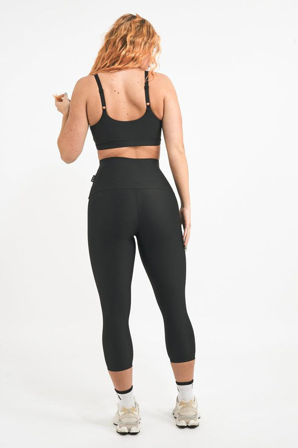 Black Performance - Extra High Waisted Capri Leggings-Activewear-Exoticathletica