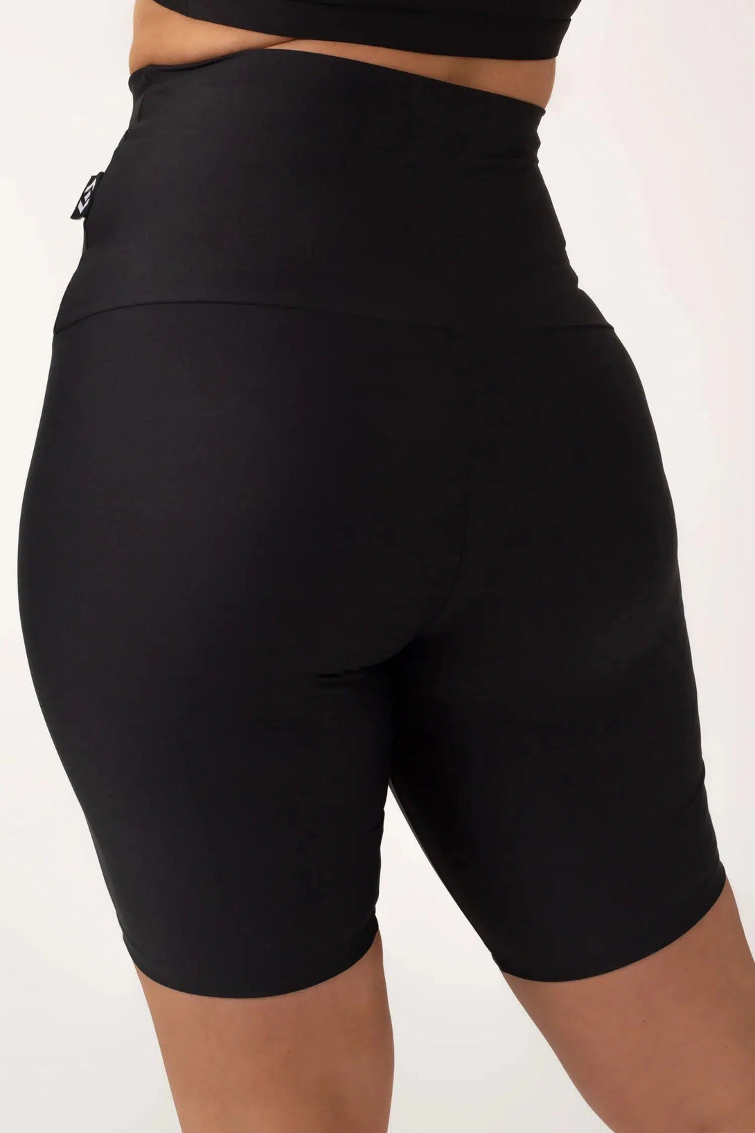 Black Performance - Extra High Waisted Long Shorts-Activewear-Exoticathletica