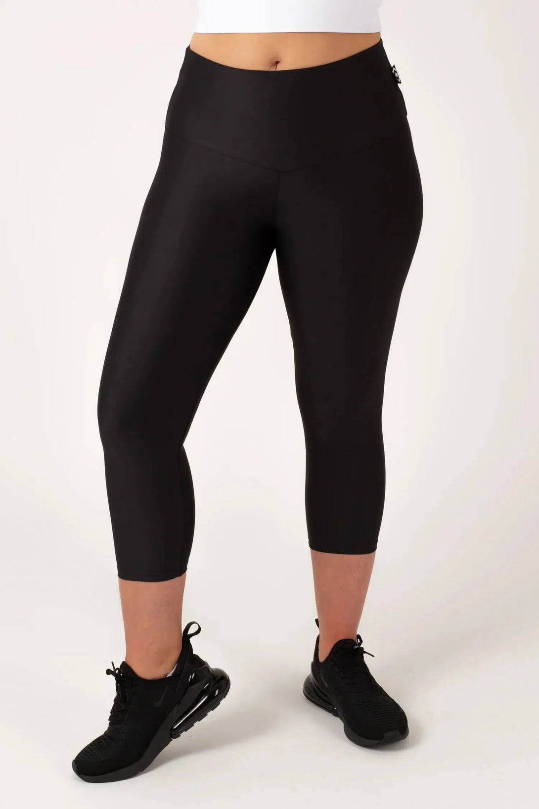 Black Performance - High Waisted Capri Leggings-Activewear-Exoticathletica