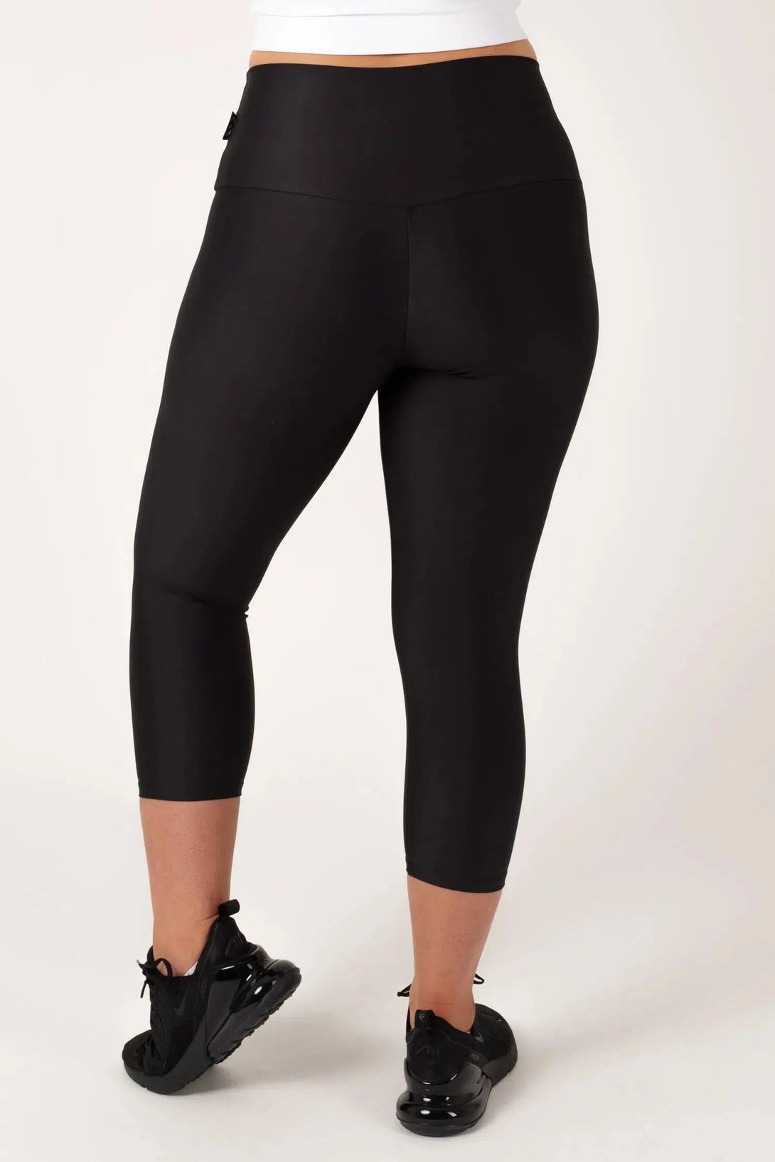 Black Performance - High Waisted Capri Leggings-Activewear-Exoticathletica