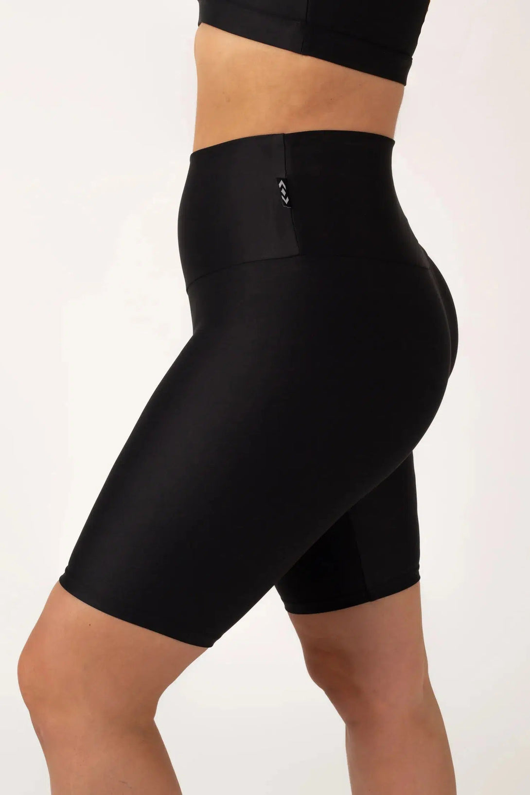 Black Performance - High Waisted Long Shorts-63345235-Activewear-Exoticathletica