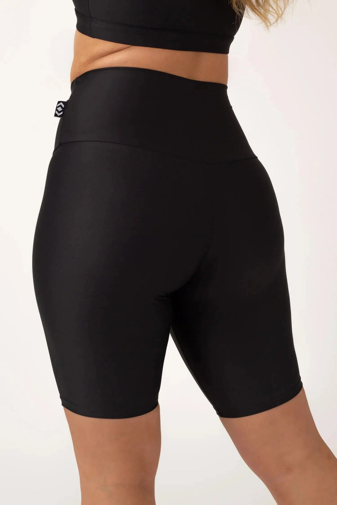 Black Performance - High Waisted Long Shorts-Activewear-Exoticathletica