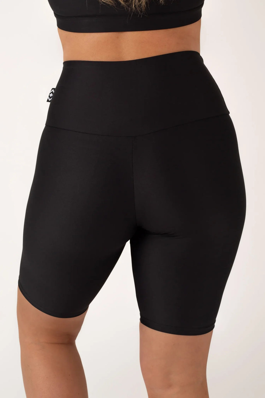 Black Performance - High Waisted Long Shorts-Activewear-Exoticathletica