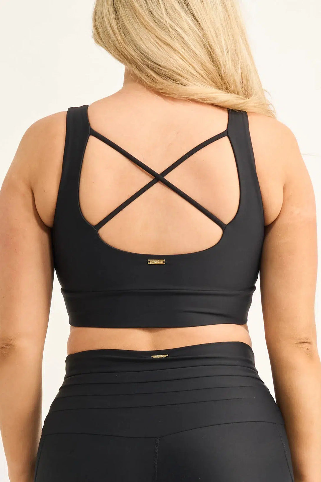 Black Performance - Luxe Scoop Neck Comfort Crop Top-Activewear-Exoticathletica