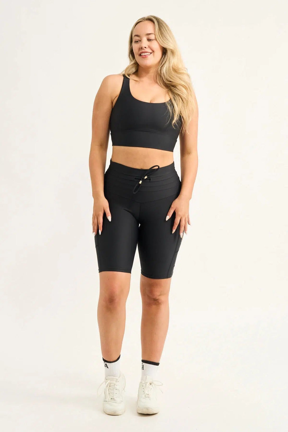 Black Performance - Luxe Scoop Neck Comfort Crop Top-Activewear-Exoticathletica