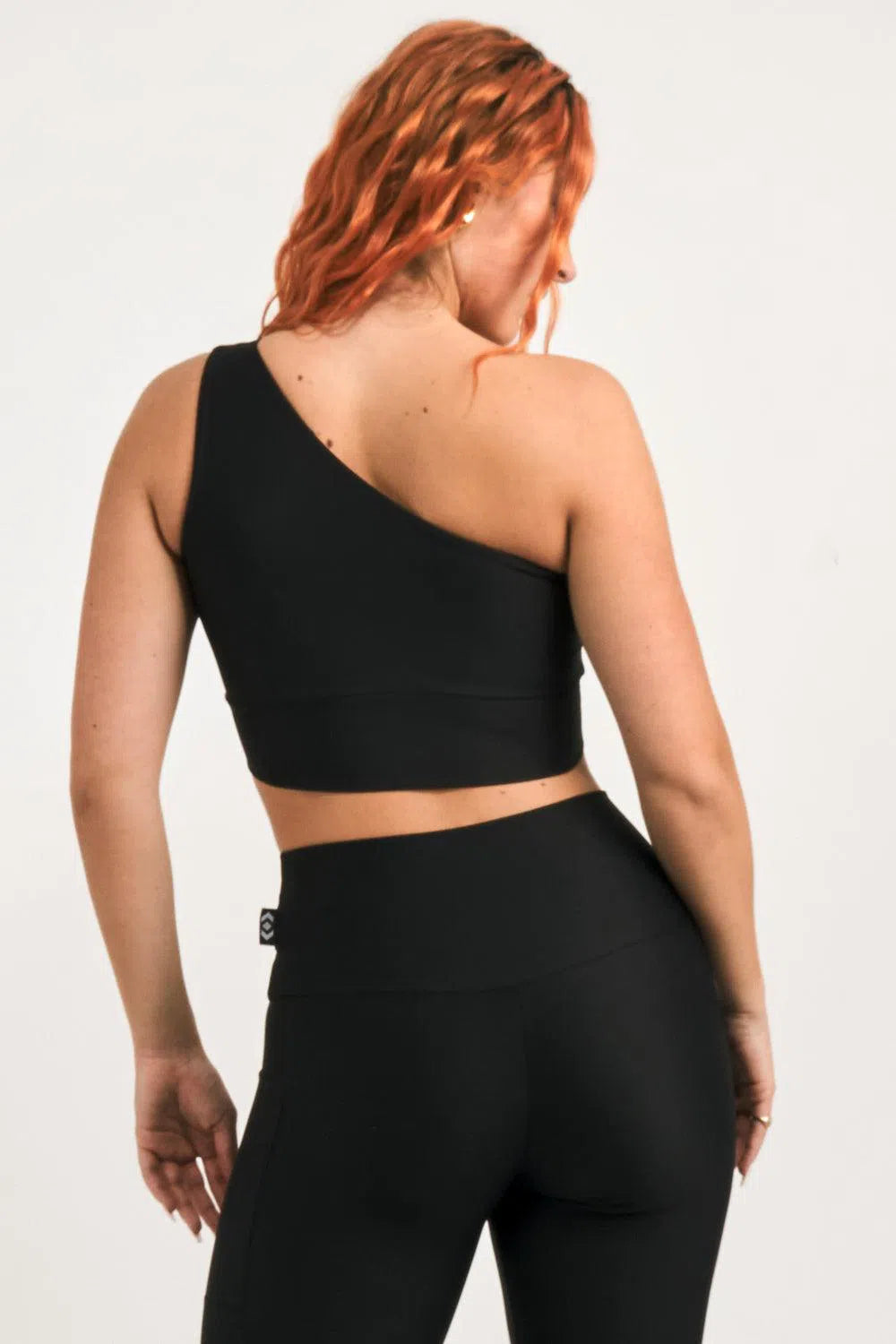 Black Performance - One Shoulder Comfort Crop Top-Activewear-Exoticathletica