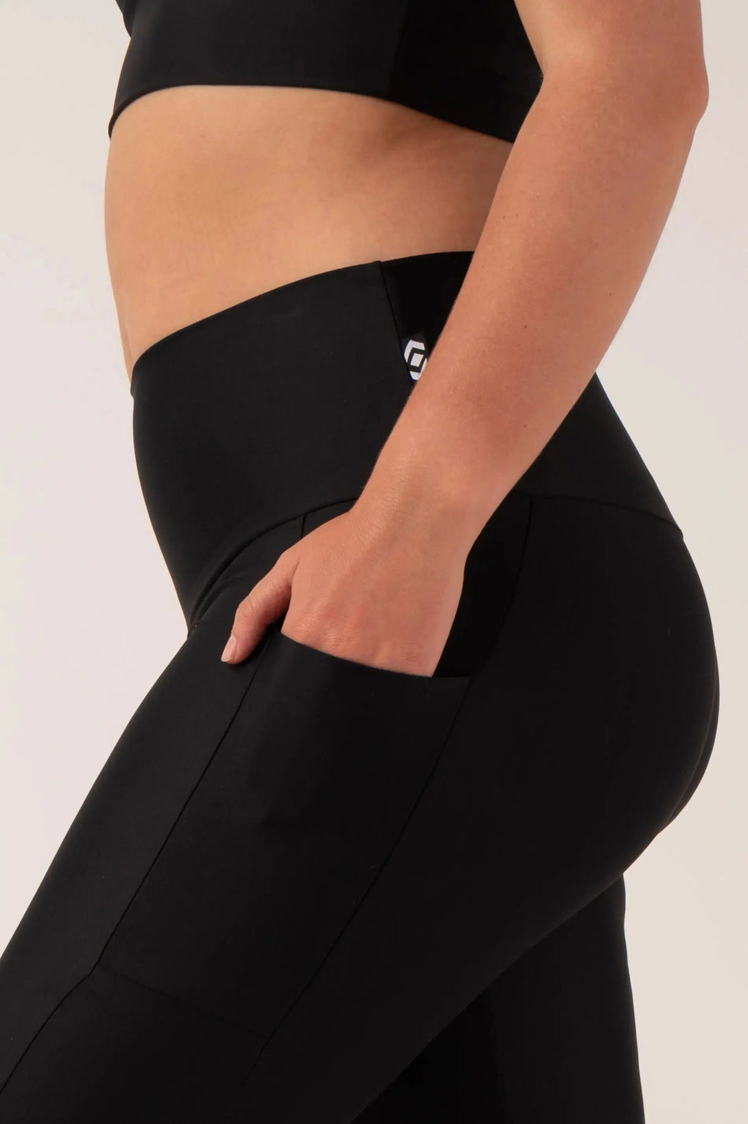 Black Performance - Panel Pocket High Waisted Leggings-Activewear-Exoticathletica