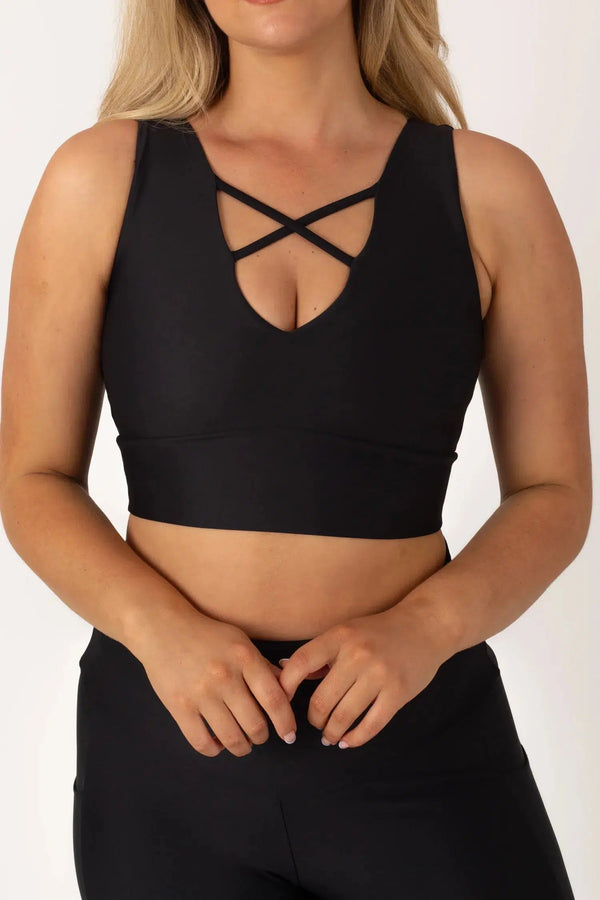 Black Performance - Reversible Comfort Crop Top-67243603-Activewear-Exoticathletica