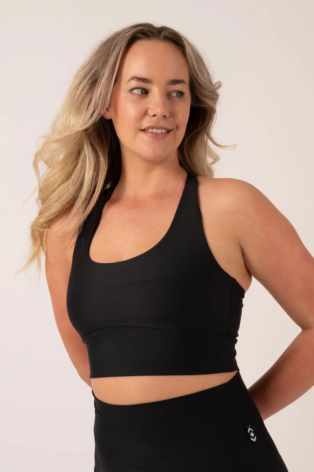 Black Performance - T Back Comfort Crop Top-Activewear-Exoticathletica