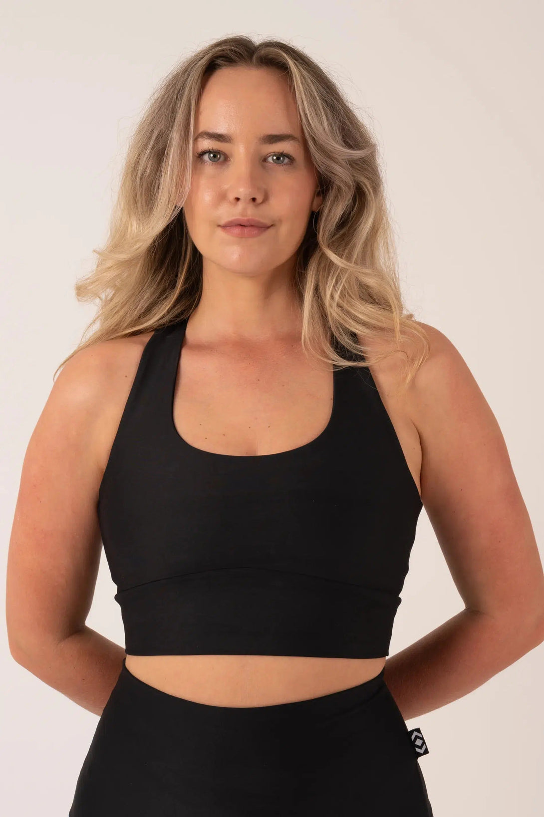 Black Performance - T Back Comfort Crop Top-Activewear-Exoticathletica