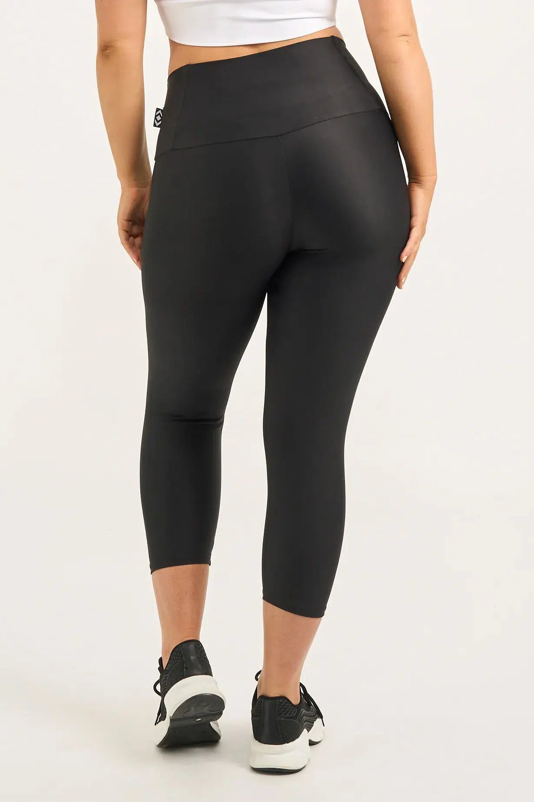 Black Performance - Tummy Control High Waisted Capri Leggings-Activewear-Exoticathletica