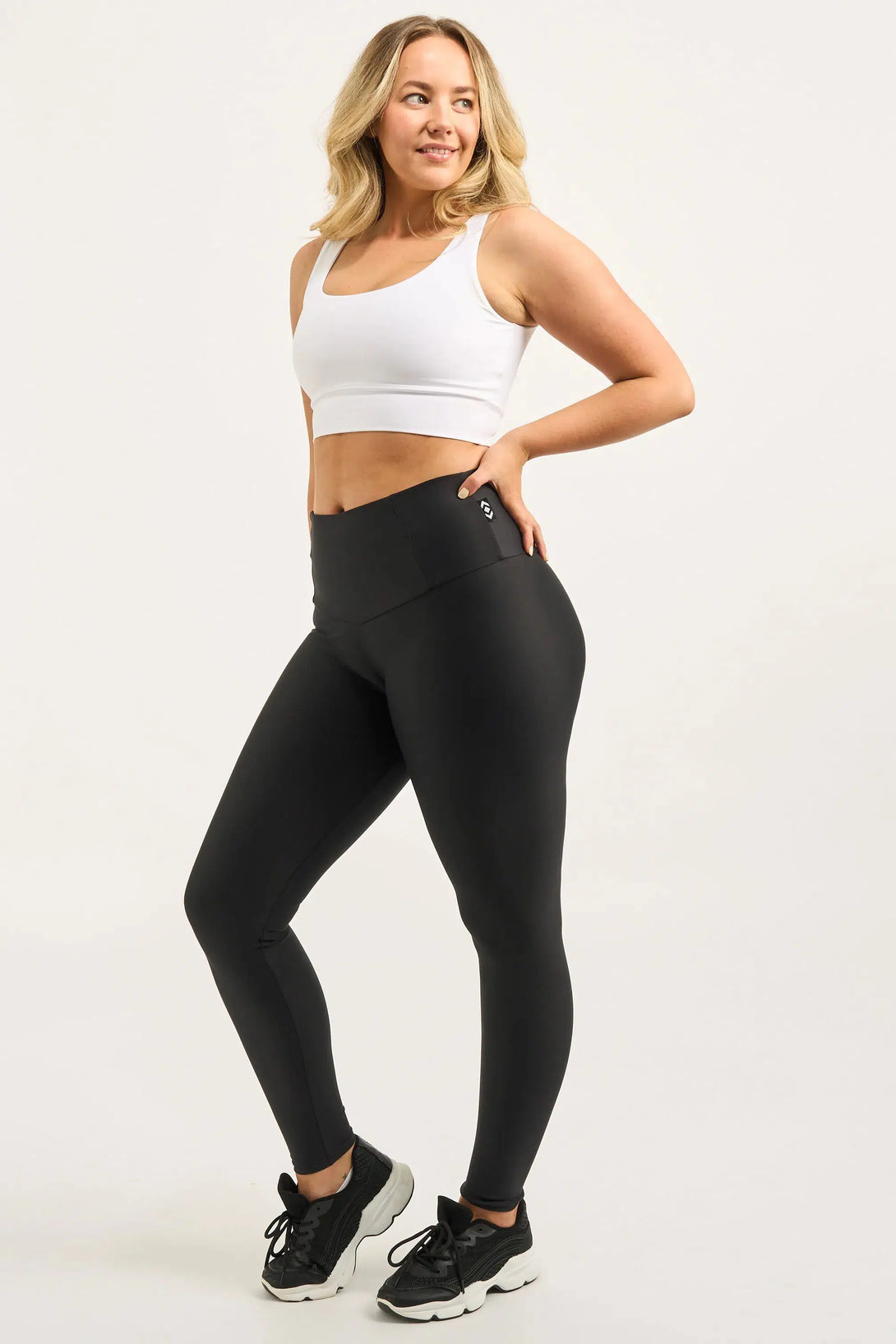 Black Performance - Tummy Control High Waisted Leggings-Activewear-Exoticathletica