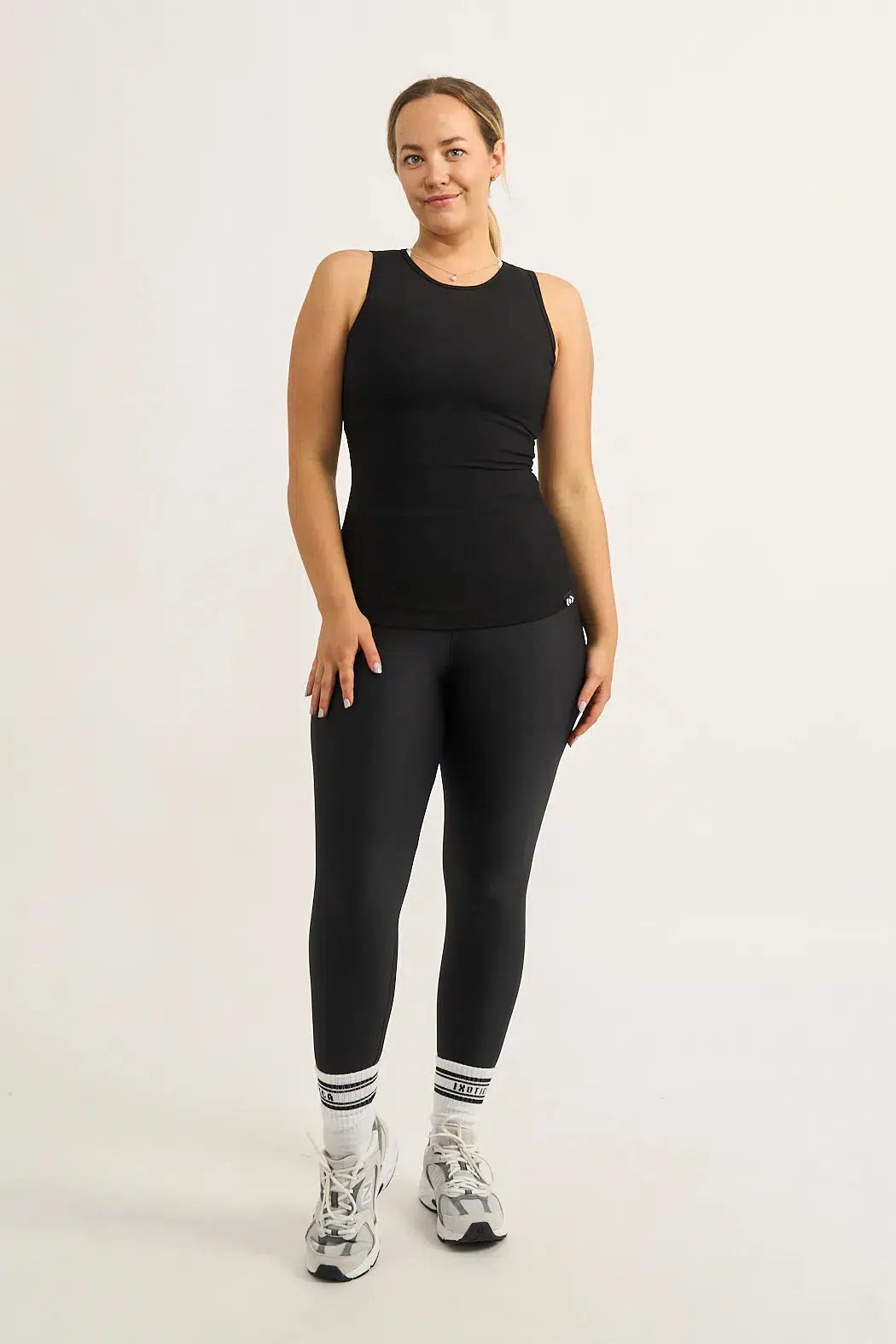 Black Rib Knit - Fitted Tank-65430867-Activewear-Exoticathletica