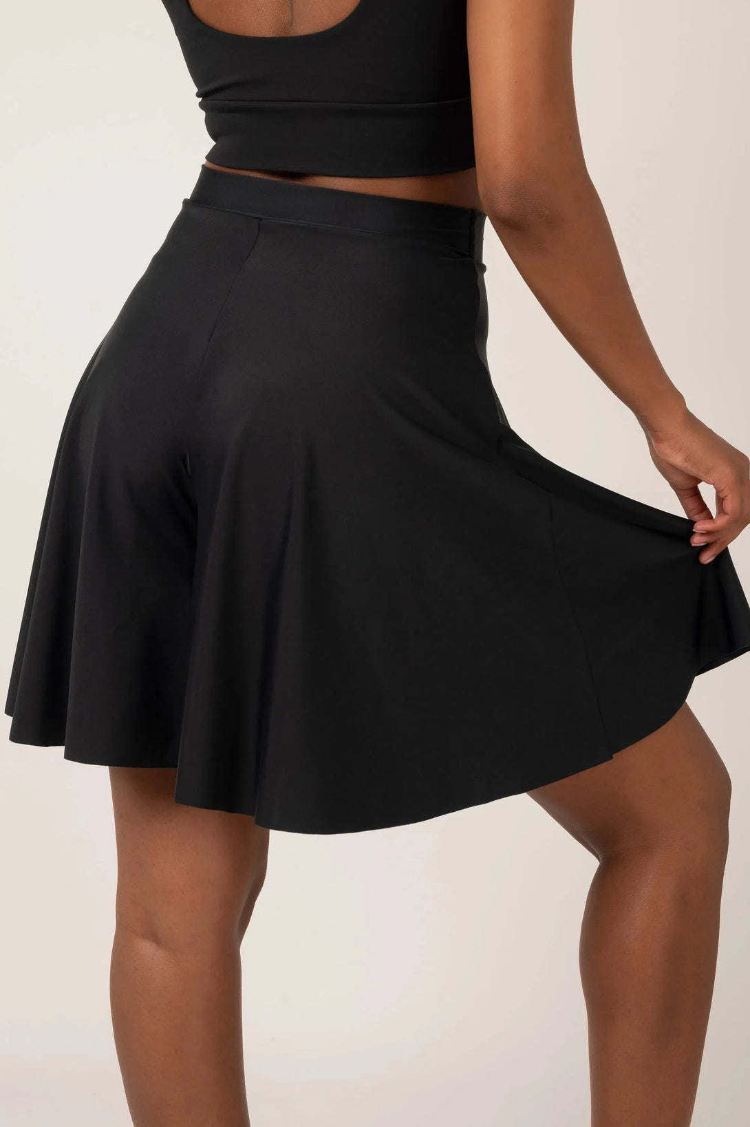 Black Silky - Basketball Palazzo Short-Activewear-Exoticathletica