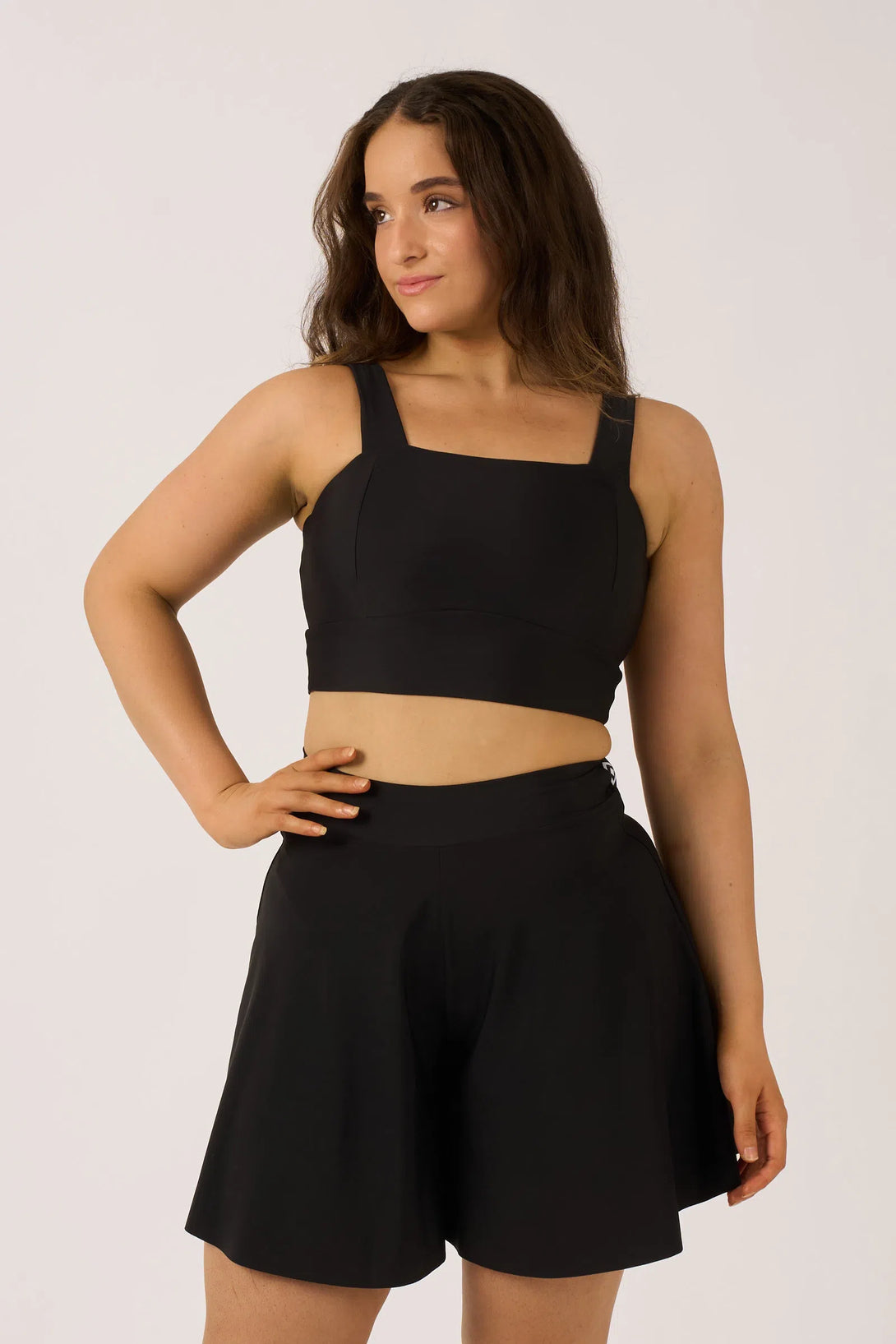 Black Silky - Mini Palazzo Short-Activewear-Exoticathletica