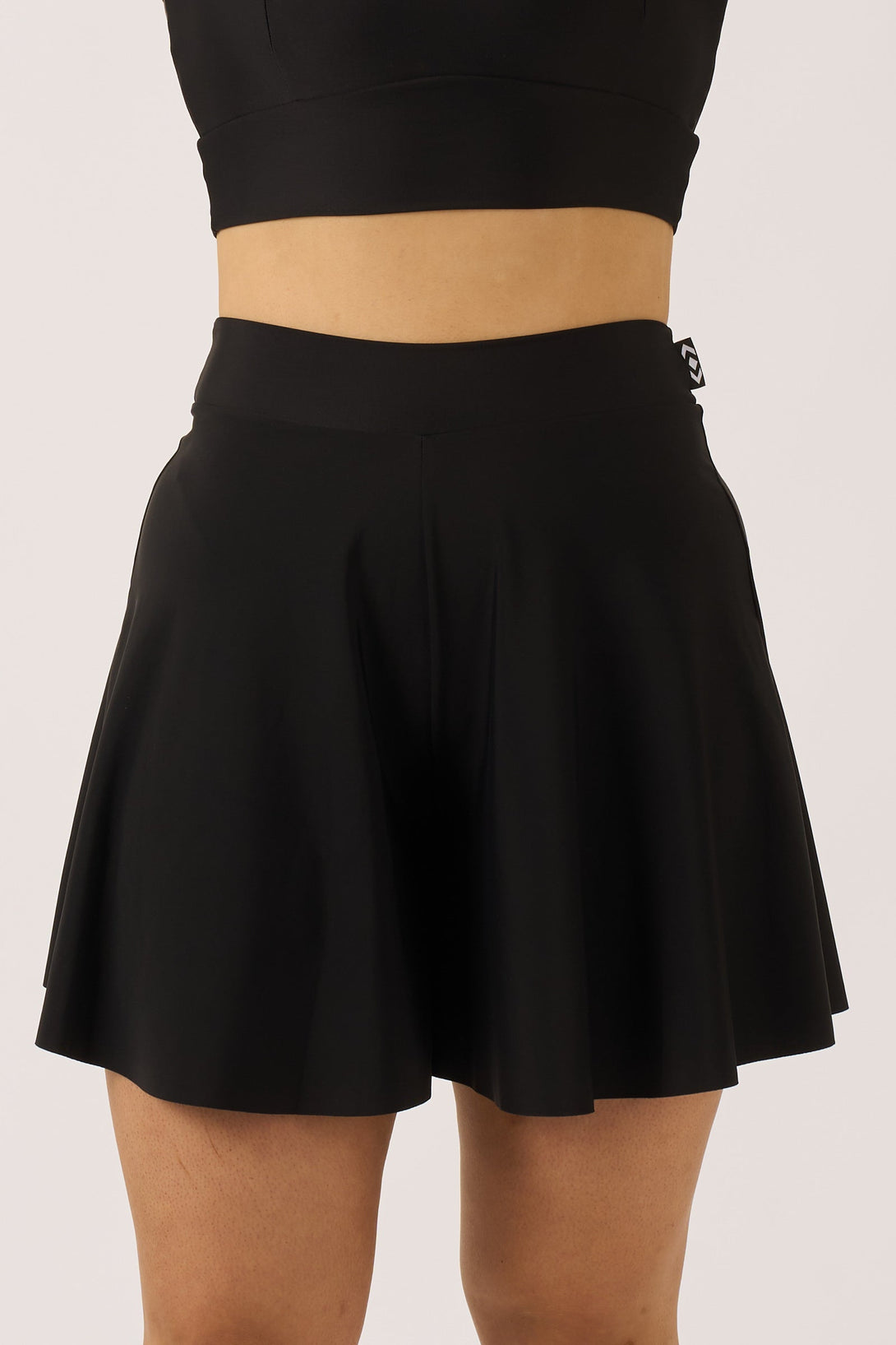 Black Silky - Mini Palazzo Short-Activewear-Exoticathletica